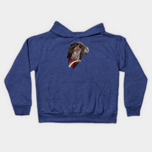 Einstein African Grey Parrot Waving, Bare Chest Kids Hoodie